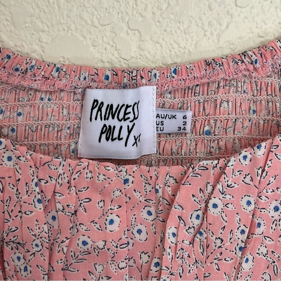 Women's Princess Polly Blush Pink Floral Susanna Two Piece Set Blouse Top Skirt - Picture 5 of 8